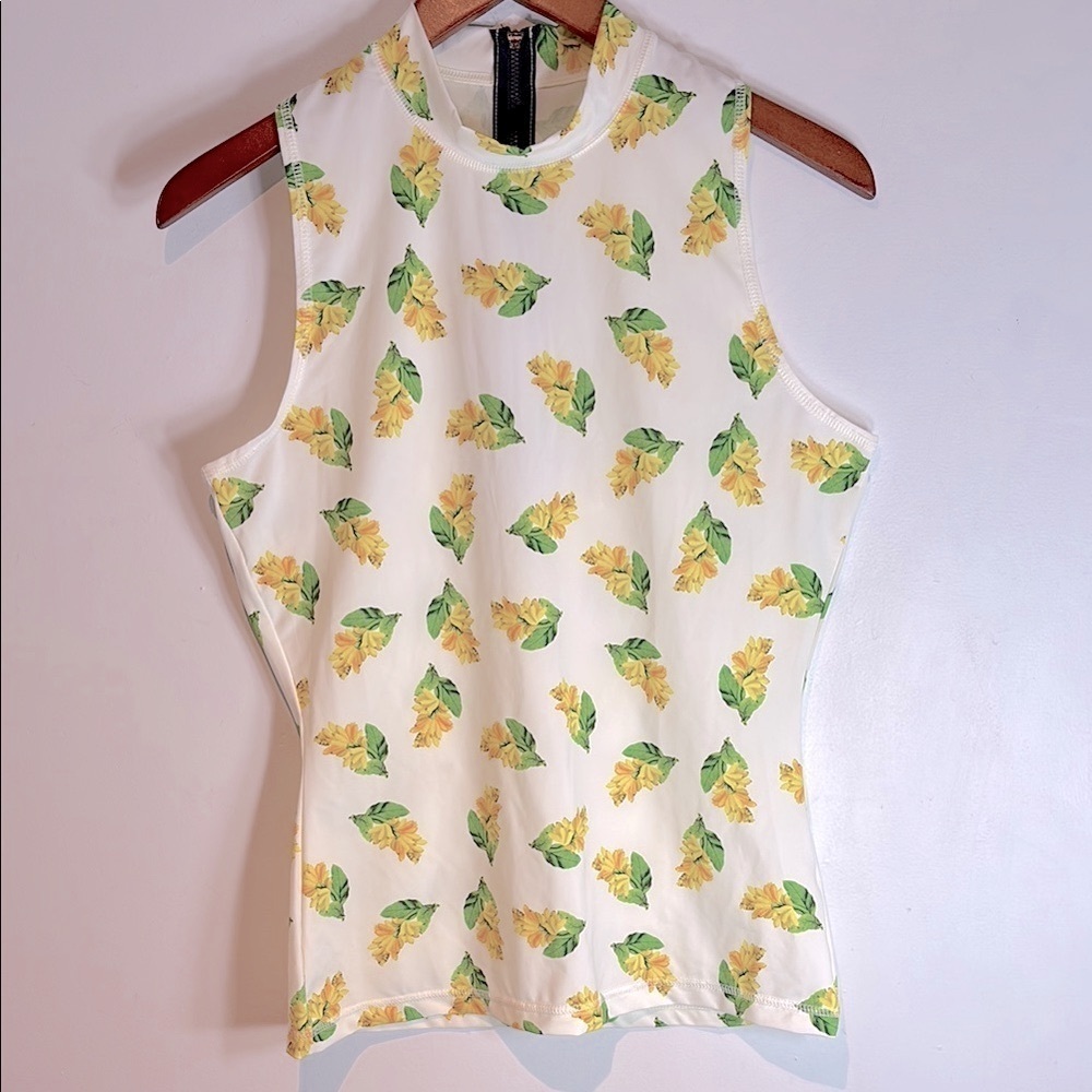 J. Crew Sleeveless Rash Guard banana print size medium